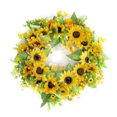 Wholesale Eco-Friendly Cheap Silk 45cm Dia Flower Wreath Outdoor