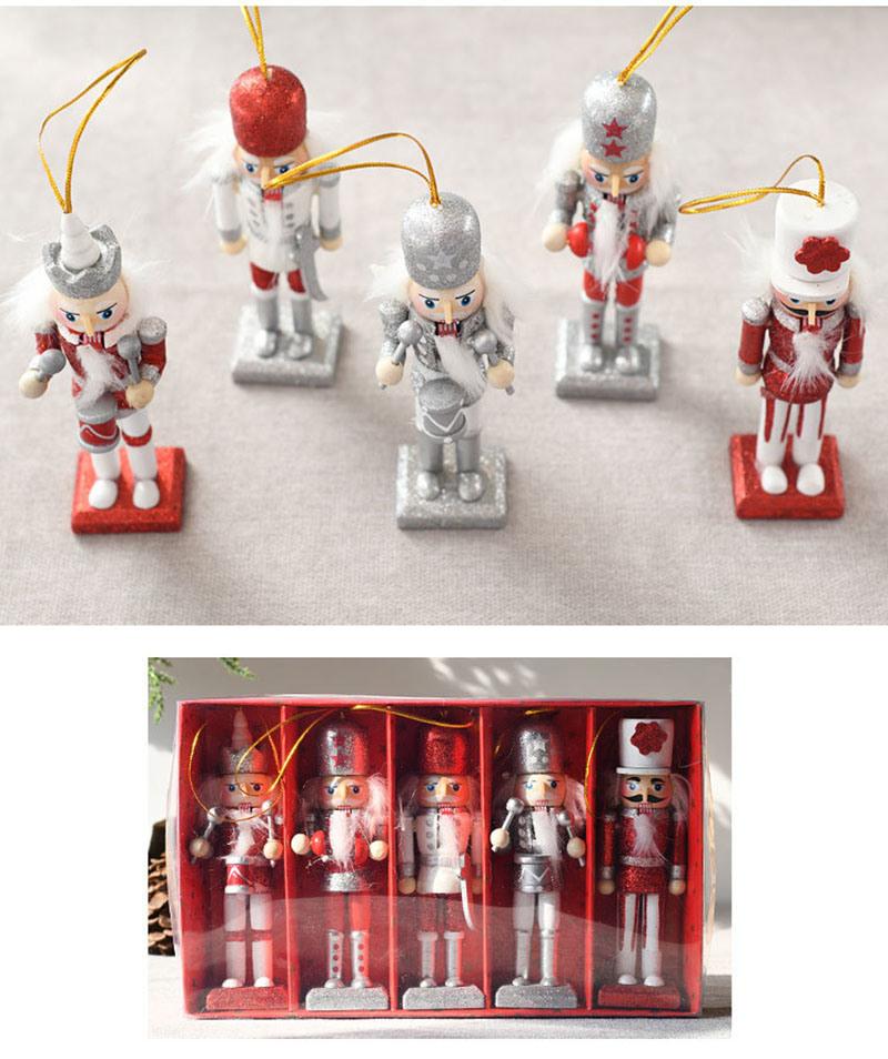 Cute Wooden Nutcracker Ornament Set (5 pieces)