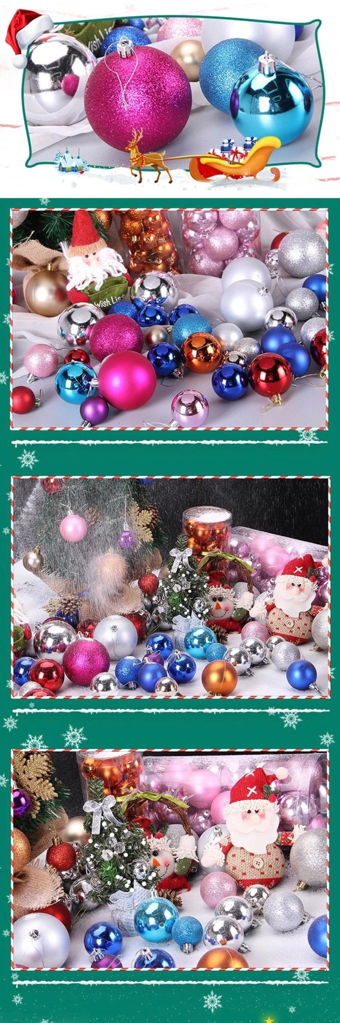 Wholesale Custom Christmas Ball Ornaments Plastic Christmas Decoration Ball