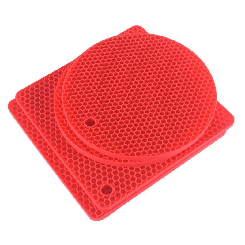 Square Coaster Silicone Trivet, Honeycomb Silicone Trivet Mat Non Slip Heat Resistant Square Silicone Pot Holder