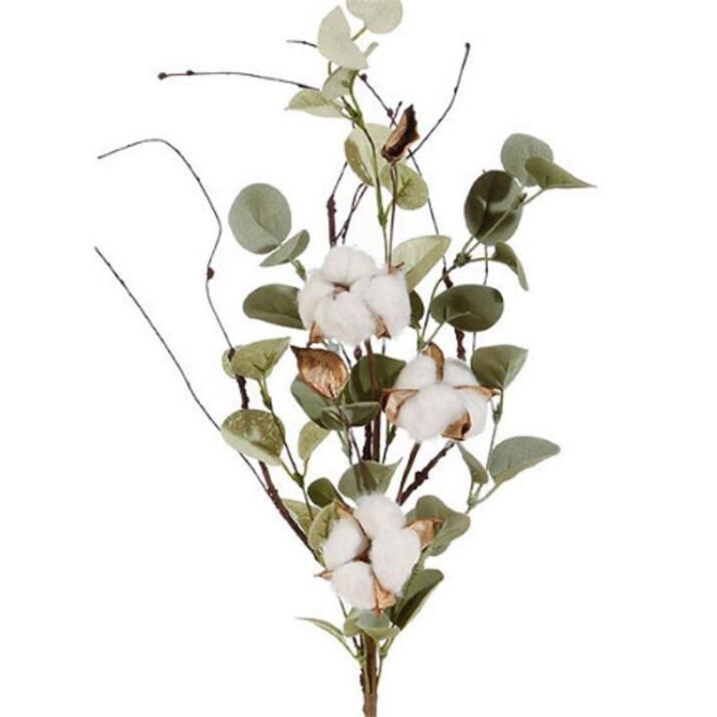 Christmas Ornaments Artificial Flowers Naturally Dried Cotton Stems Branch