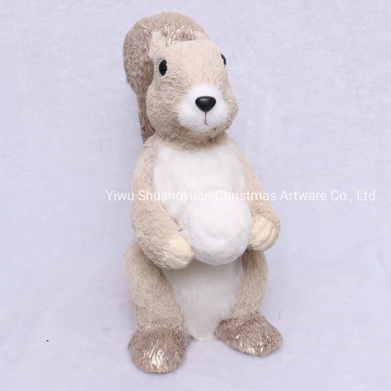 New Design White Color Artificial Christmas Squirrel Decoration Tree Ornaments