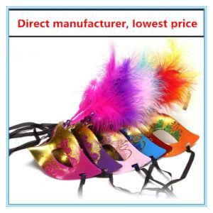 Halloween Luminous Mask Costume Feather Party Mask