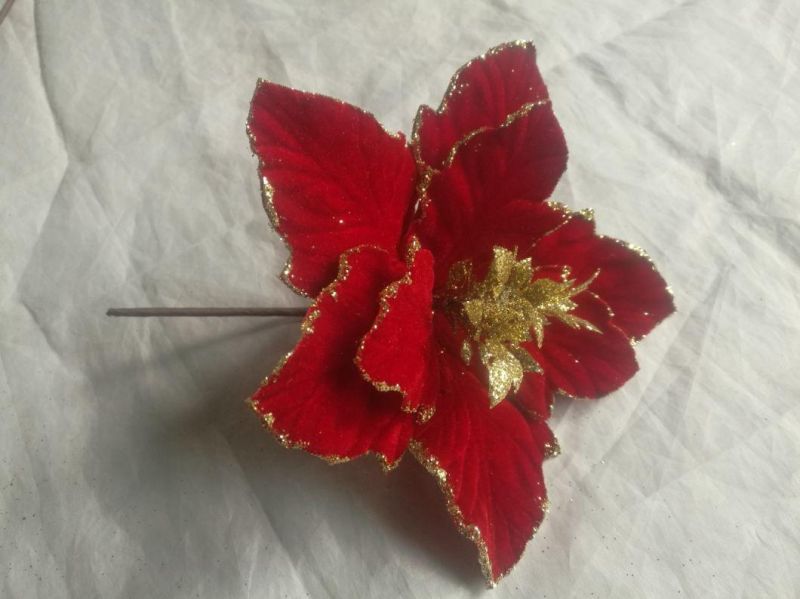 New Design Multicolor Artificial Simulation Christmas Flowers for Indoor Home Decoration