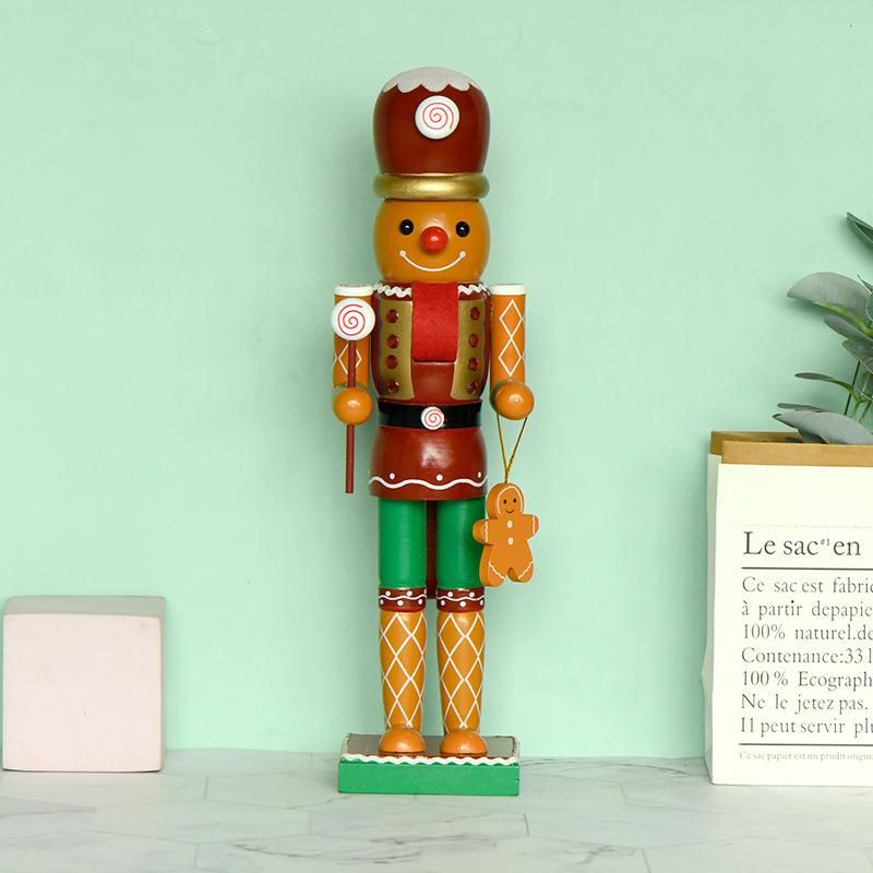 35cm Gingerbread Man Nutcracker Wooden Christmas Ornament Decoration