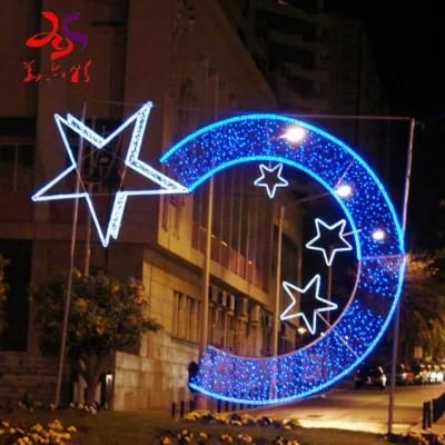 2021 Newest Design Outdoor Street Moon and Star Motif Lights