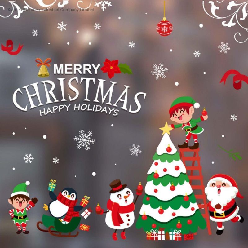 Christmas Ornaments 2022 Latest Decoration Waterproof and Anti-Static Window and French Door Glass Plastic Paste