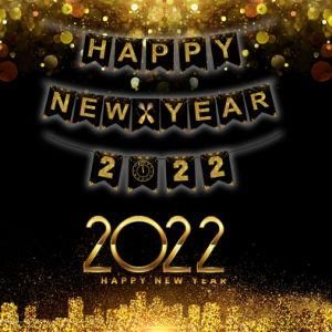 2022 New Year Banner Golden New Year Banner Bar Party Decoration
