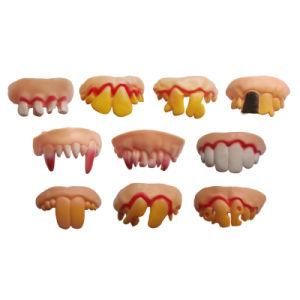 10 Styles Funny Tricky Plastic Soft Braces Halloween Dentures Buck Teeth