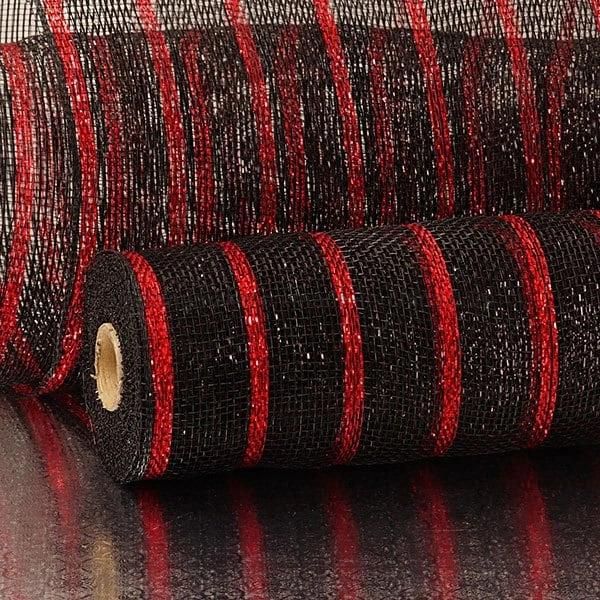 1.75′′ Stripe Half Solid Metallic 21′′ Wide Deco Mesh