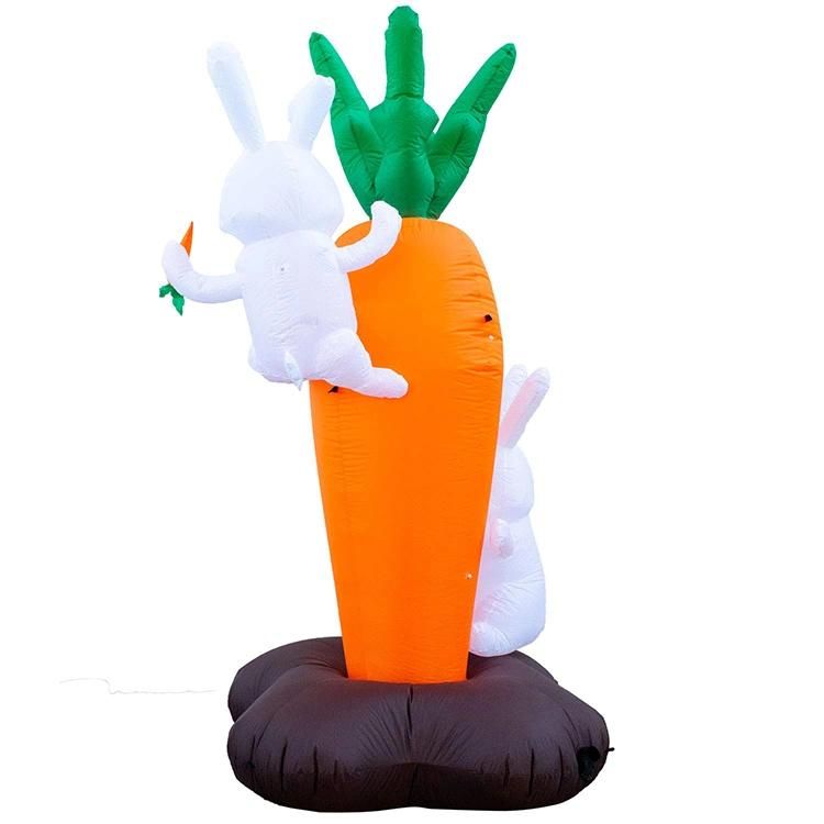 Lovely Inflatable PVC Rabbit Rabbit Easter Bunny with Carrot