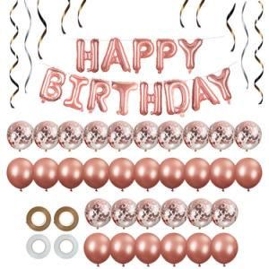 38PCS Rose Gold Happy Birthday Sequined Balloon Party Set Amazon