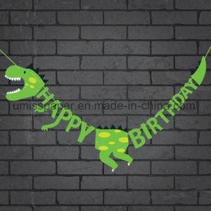 Umiss Paper Bunting Dinosaur Happy Birthday Banner Party Supplies Decorations