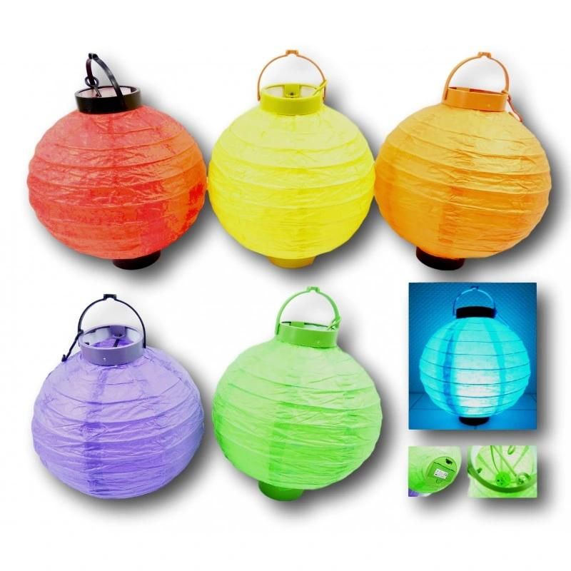 Wholesale Chinese Making Home Party Festival Decoration Round Folding LED Paper Lantern Lamp