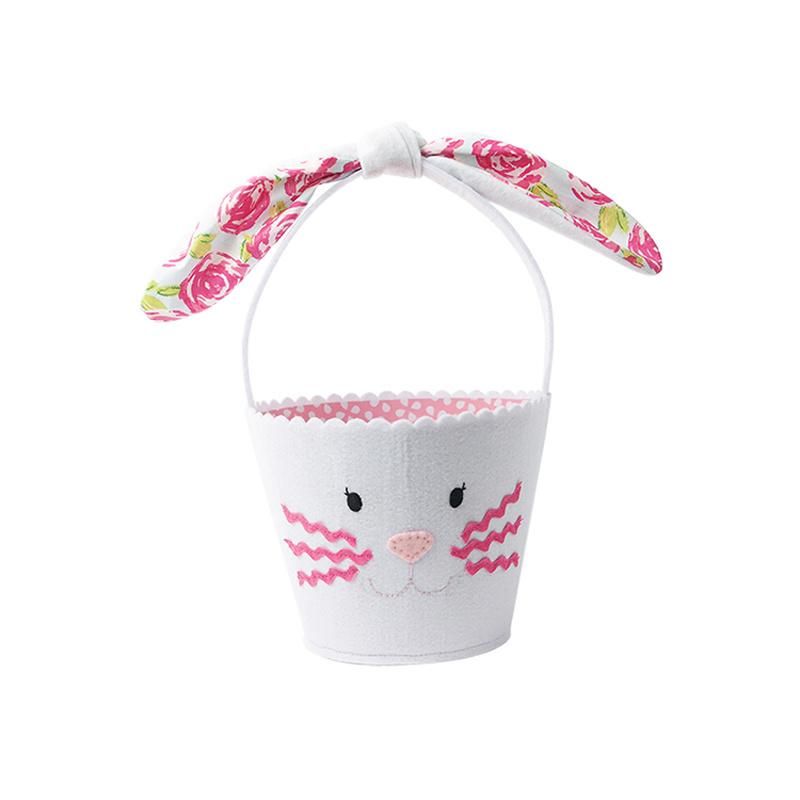 OEM&ODM Factory Direct Selling Easter Bunny Bucket Felt Candy Storage & Home Decor Easter Felt Hand Candy Busket Kids Easter Gift