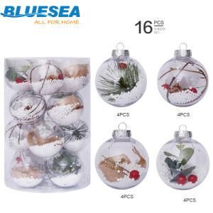 6cm8cm Christmas Decorations 16 PCS Transparent Ball Christmas Ball Set