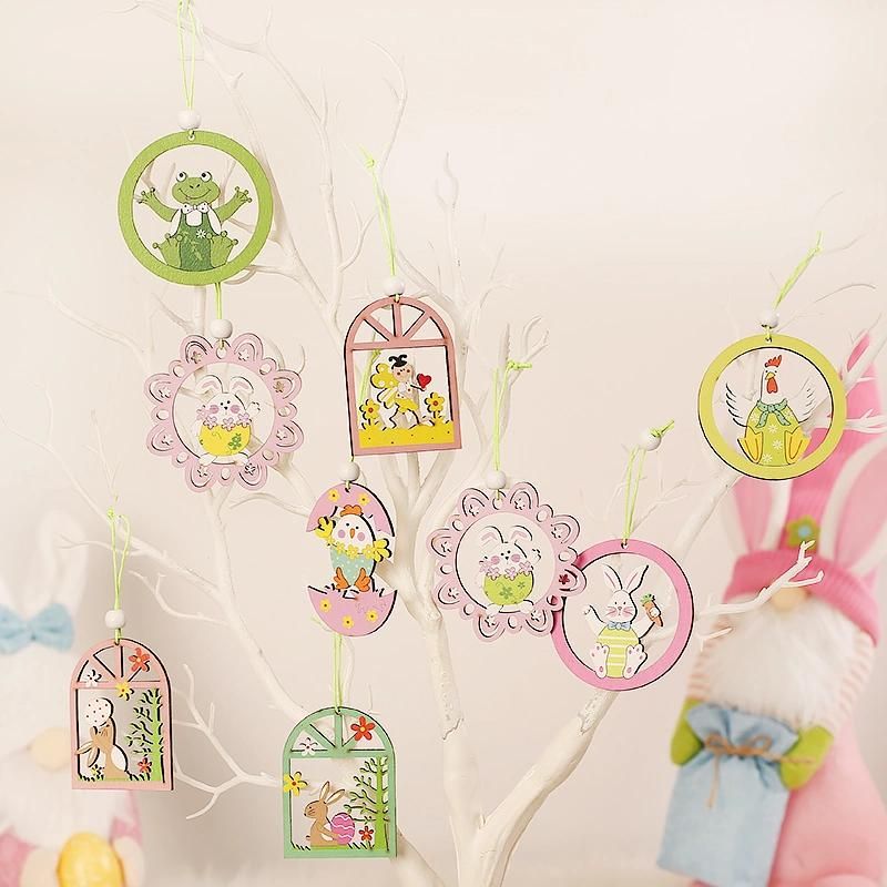 2021 New Design High Sales Easter Wooden Hanging for Holiday Wedding Party Decoration Supplies Hook Ornament Craft Gifts