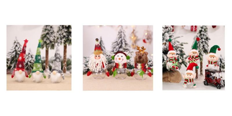 Christmas Decorations New Grid Creative Cartoon Three-Dimensional Gift Candy Box Round Five Star Doll Candy Jar