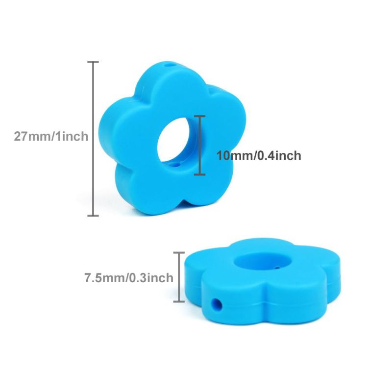 Baby Chewable Silicone Beads Flower DIY Baby Teething Beads Sun Flower BPA Free DIY Necklace Pacifier Chain Accessories