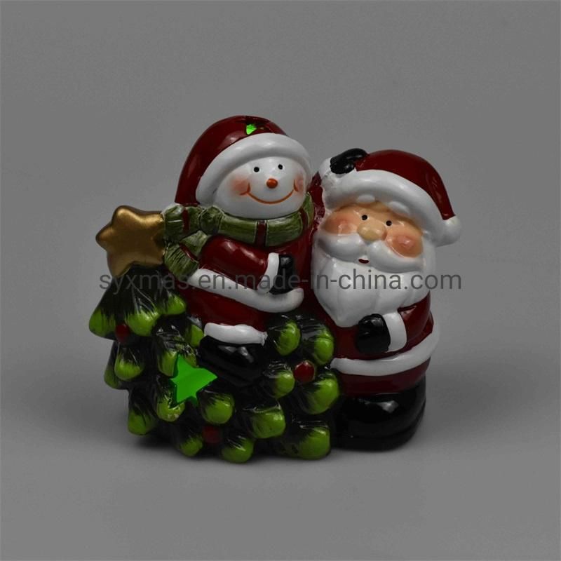 Whole Sale Ceramic Tree Santa and Snowman Gift for Christmas Home Decoration