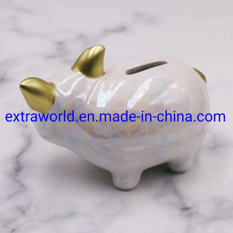 Customized Pig Shape Ceramic Money Box Piggy Bank for Gift