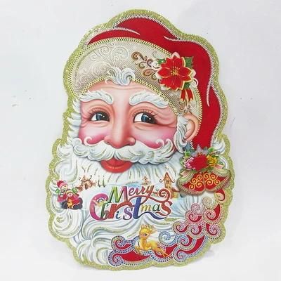28cm Christmas Santa Claus with Snowman Wall Sticker