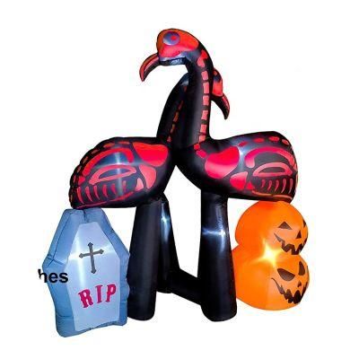 Boyi Inflatable Skull Flamingo Halloween Inflatable Decoration Crane Yard Inflatables for Lawn