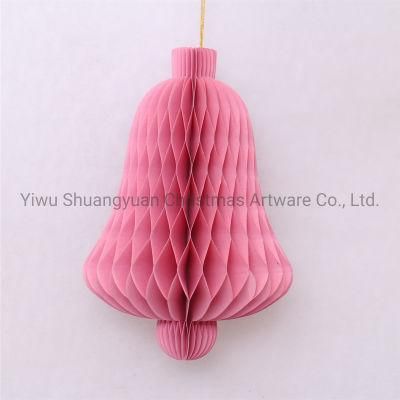 Christmas Paper Honeycomb Bell for Holiday Wedding Party Decoration Supplies Hook Ornament Craft Gifts