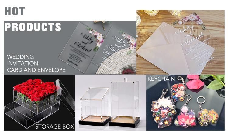 Custom Elegant Design Acrylic Printing Menu Save The Date Wedding Invitations Cards