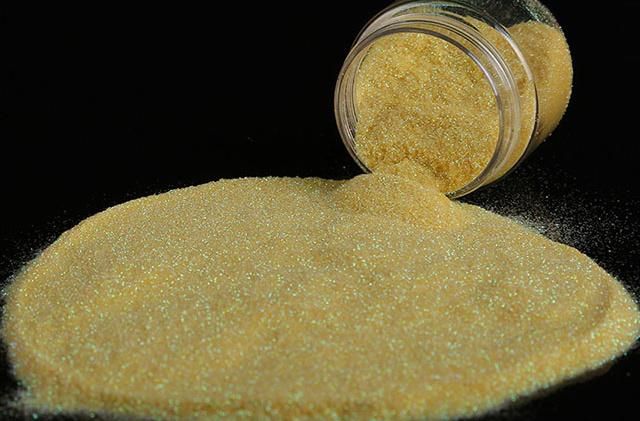 High Grade Polyester Hexagon Yellow Rainbow Glitter for Tumblers Bulk Non-Toxic Rainbow Glitter
