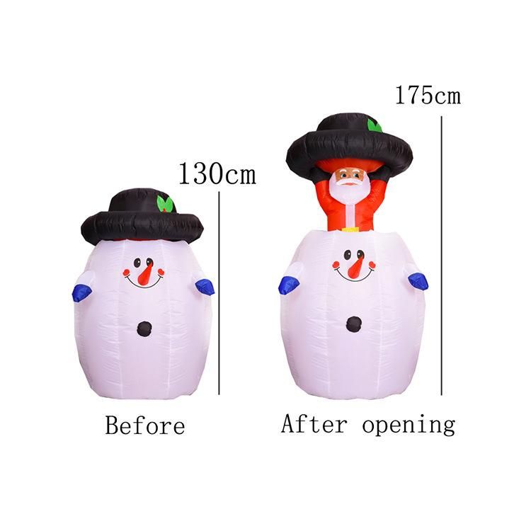 Merry Christmas Inflatable Santa Claus Lift Snowmon Luminous Gas Mold Decoration