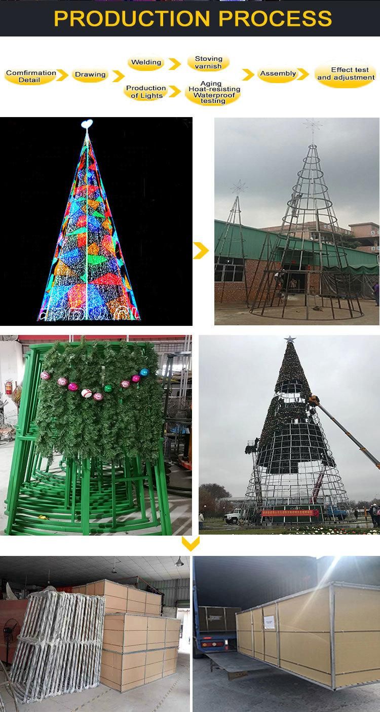 Outdoor LED Light Big Large Metal Frame PVC Christmas Tree