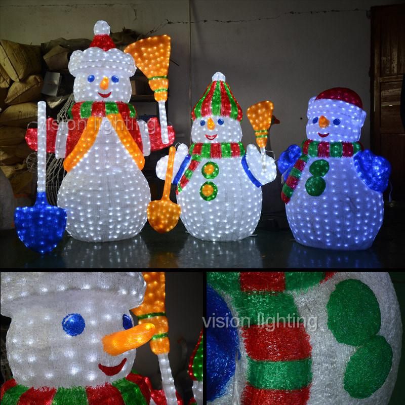 3D Motif Light Snowman for Christmas Decoration