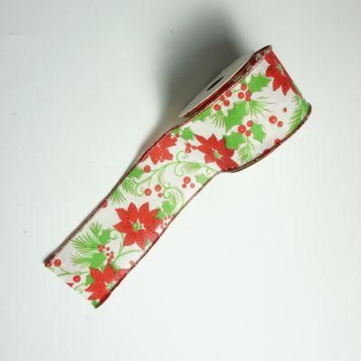 Wholesale Factory 100% Polyester Ribbon Wired Christmas Decoration for Present Packing