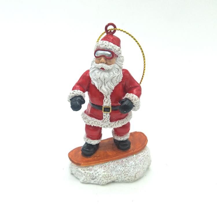 Custom Christmas Tree Hanging Santa Ornament Resin Christmas Figurine