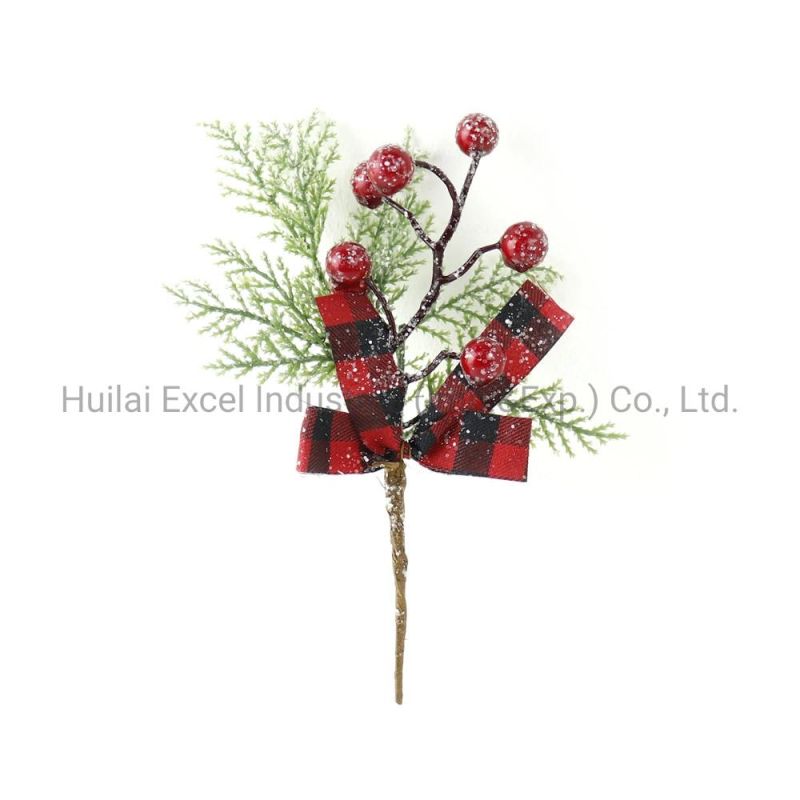 Mini Christmas Berry Pick Decoration Natural Pinecone Floral Branch Pick