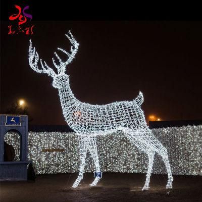 Outdoor Waterproof Christmas Reindeer and Sled LED Motif Lights