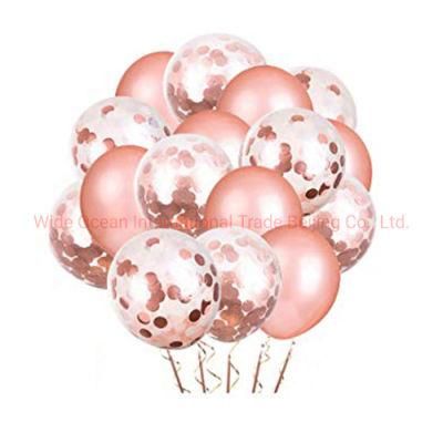 Wedding Party Decoration Transparent Clear balloon Rose Gold Confetti Balloon Set