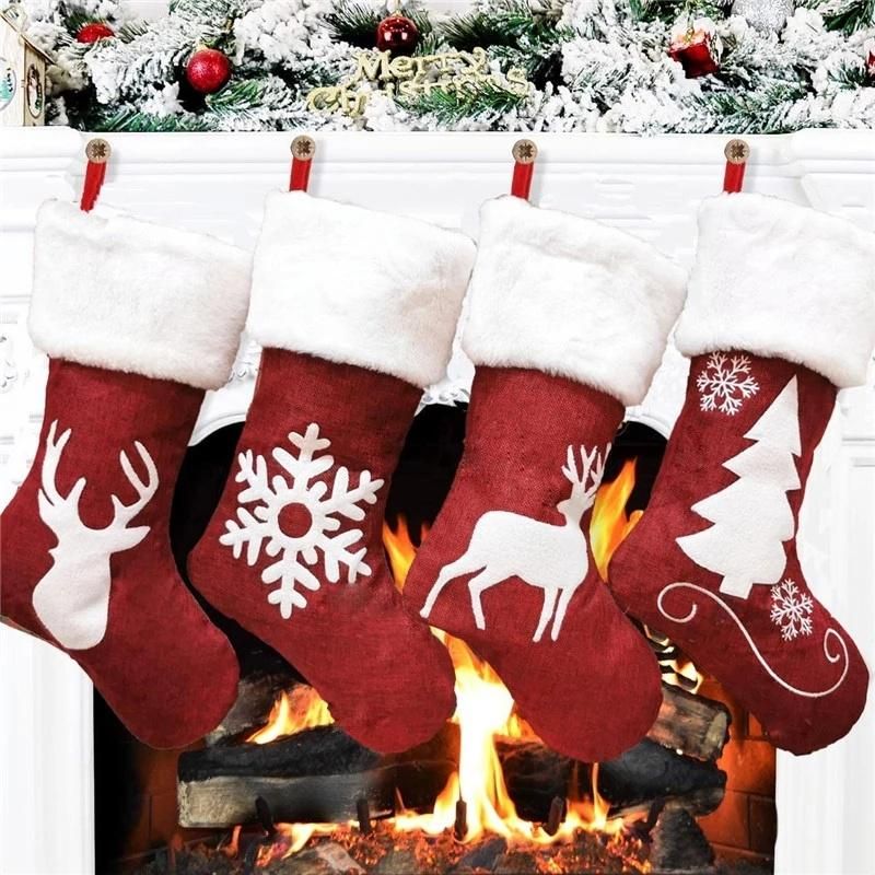 Christmas Socks Gift Candy Bag Decorations for New Year 2022