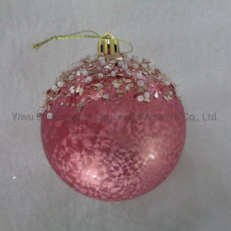 8cm Green Plastic Artificial Christmas Ball with Feather