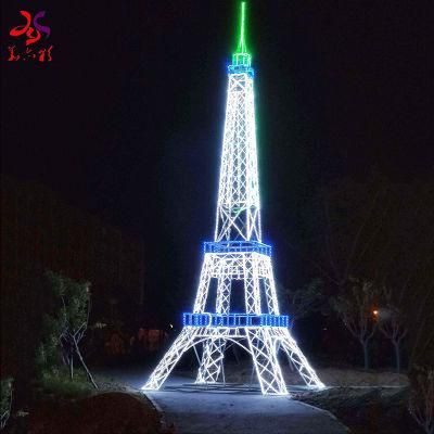 Outdoor Decoration LED Eiffel Tower Lighting 3D Waterproof