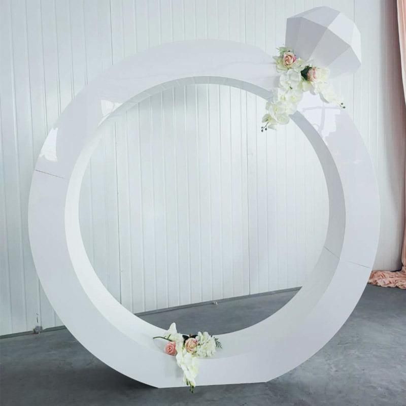 Sawa Wholesale Wedding Backdrop Decoration PVC Ring Shape Acrylic Round Backdrop