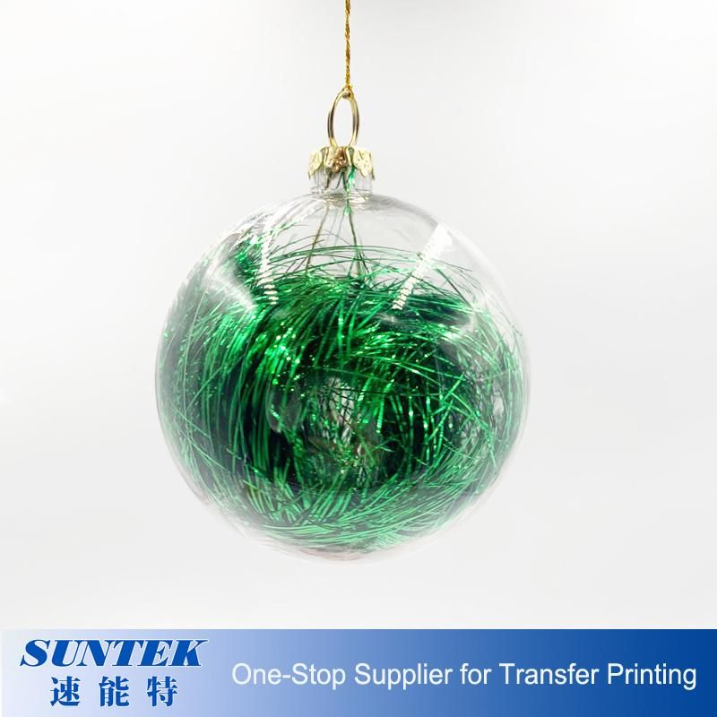 Transparent Plastic Christmas Ball Sublimation Heat Transfer Printing