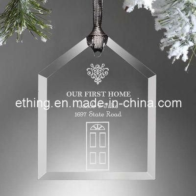 Personalized House Glass Christmas Tree Ornaments for Decoration