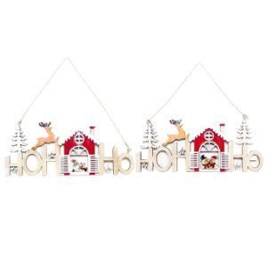 Well Painted Wood Christmas Hanging Ornaments