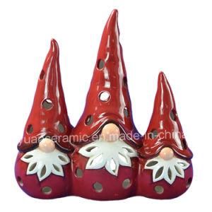 Ceramic Christmas Candle Holder, Santa Claus (Indoor Home Decoration)