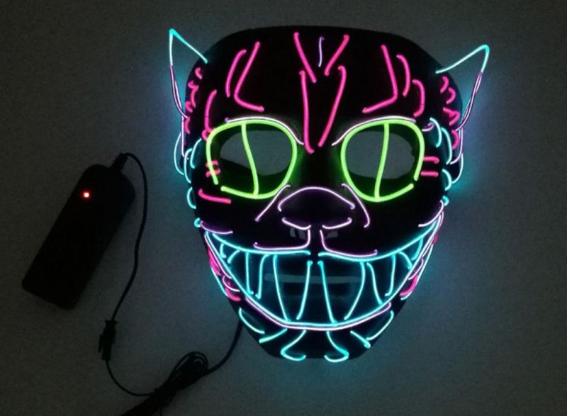 New Design Cool Light up EL Wire Cat Mask