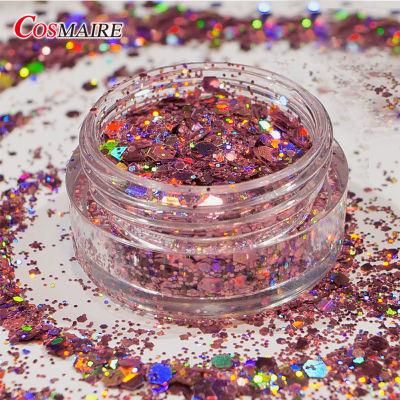 Holographic Glitter Shapes Mix Cosmetic Chunky Glitter for Crafts/Body/Nails Decoratuions