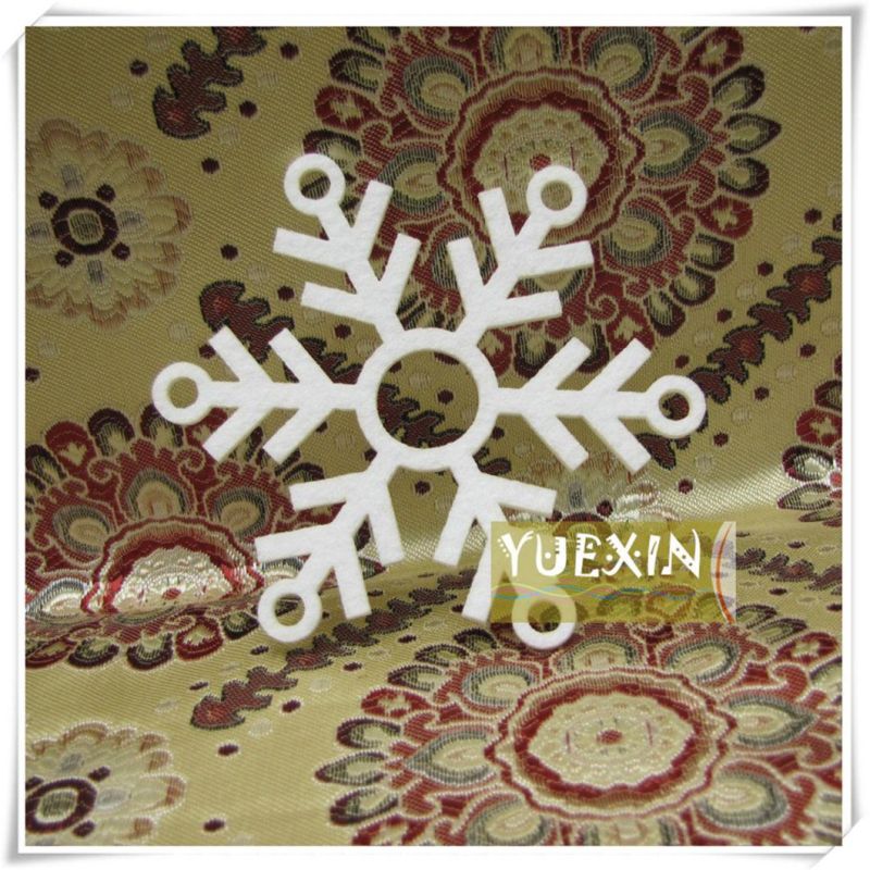 White Polyester Felt Snowflake Christmas Hanging Decoration