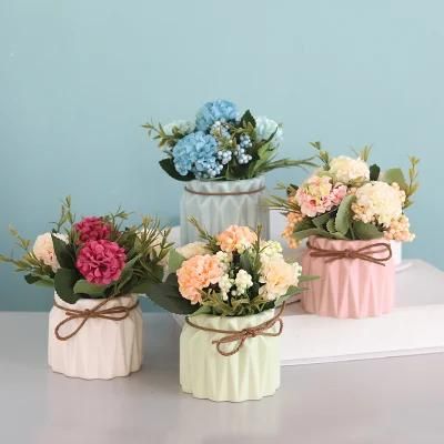 Wholesale Artificial Plastic Real Touch Peony Silk Flowers Bouquet Home Wedding Decoration